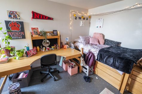 A dorm in Stevenson B Residence Hall is decorated for NIUs Residential Hall Decorating Contest in 2019.