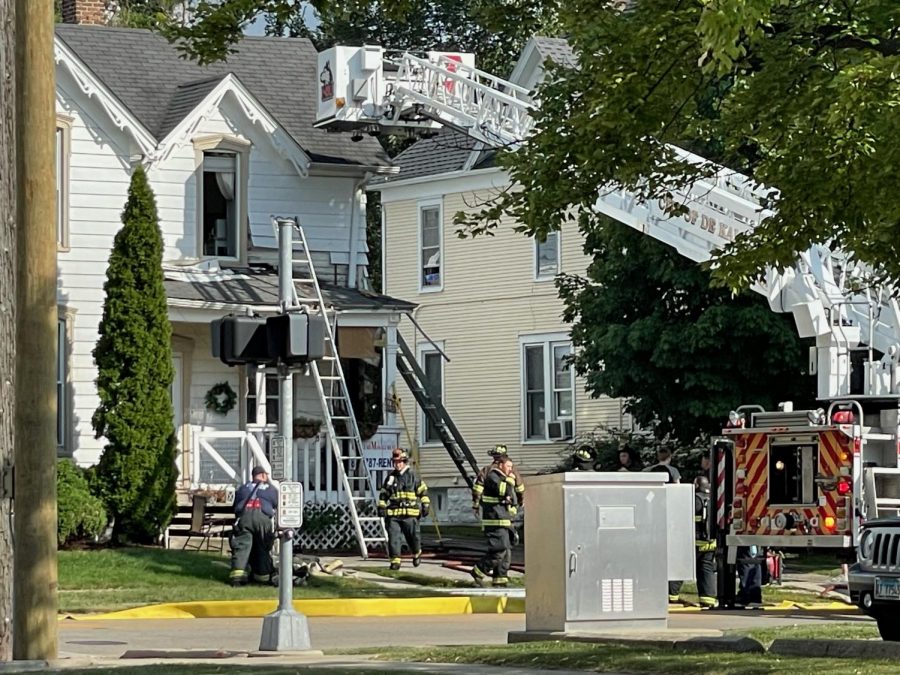 The DeKalb Fire Department responded to an apartment fire on North Fourth Street.