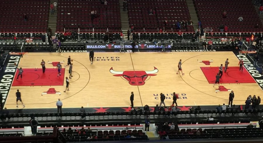 The scene pre-game on the United Center court.