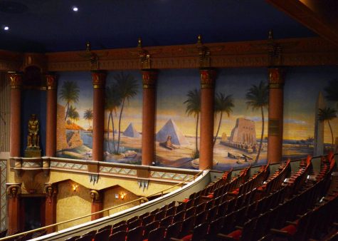 A view of the balcony seating mural in the Egyptian Theatre.