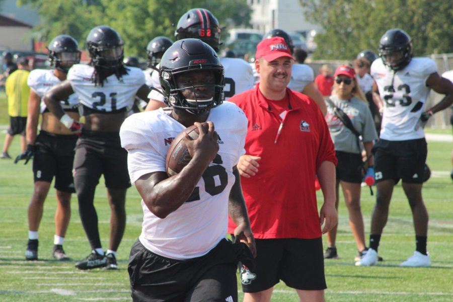 Freshman running back Antario Brown during a practice during the offseason. Brown rushed for 93 yards against Toledo on Oct. 9.