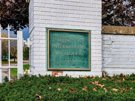 A sign marking the entrance to the Arlington International Racecourse in Arlington Heights. The Chicago Bears purchased the property for nearly $200 million.