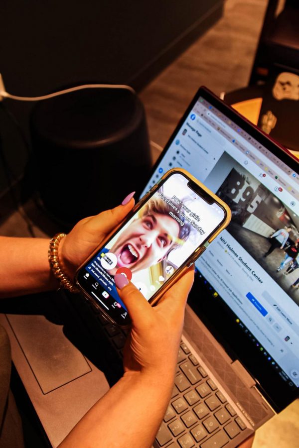 TikTok user watches video on the popular social media app.