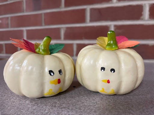 Mini turkey pumpkins.