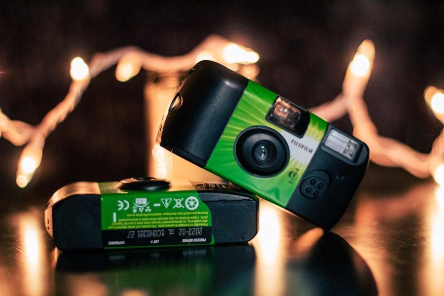 The Fujifilm Quicksnap is a very popular disposable camera among college students. They come with 27 exposures and a built-in flash. 