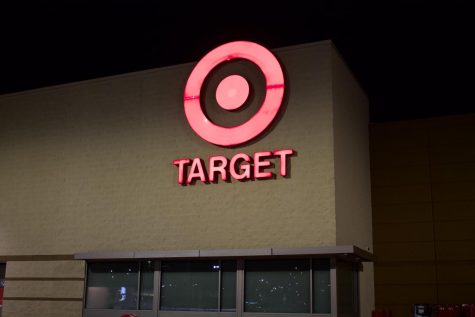 A photograph of the front of a Target store, highlighting the  logo.