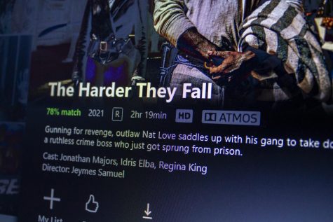 A photograph of The Harder They Fall on Netflix.