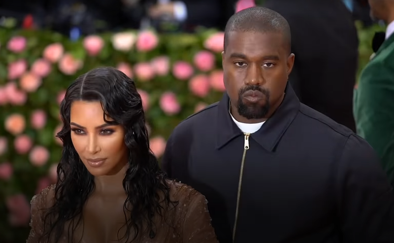 American rapper Kanye West and socialite Kim Kardashian pose together at the red carpet of the Met Gala in 2019.