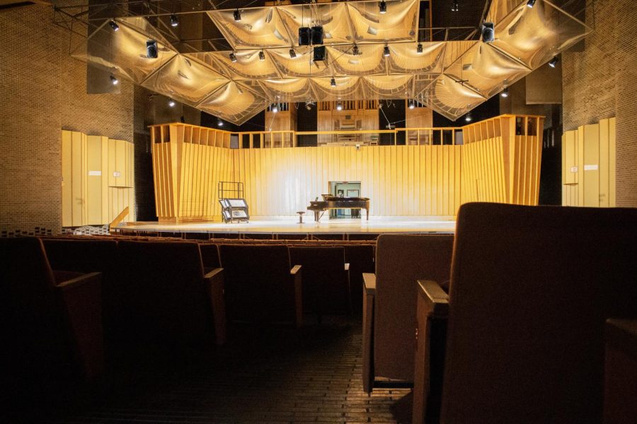 NIU Jazz Orchestra and Jazz Ensemble hosted their first concert of the semester on Oct. 6 in the Boutell Memorial Concert Hall. (Madelaine Vikse | Northern Star)