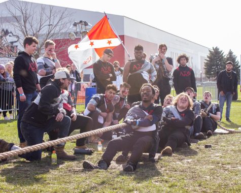 Alpha Sigma Phi are shown competing in IFC tugs on April 19 (Alex Pyevich | Northern Star)