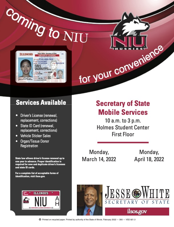 Mobile services will be held Monday April 18 from 10 a.m. to 3 p.m. on the first floor of the Holmes Student Center. 