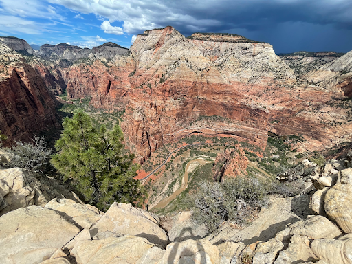 Columnist Derek Bos captured what it looked like at the top of Angels Landing at Zion National Park. 