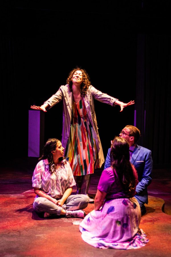 Navaa Ofri-Ackman, Matthew Judd, Kristen Serbia and Gabby Gozdecki perform "Melancholy play" during final dress rehearsal. (Mingda Wu | Northern Star)