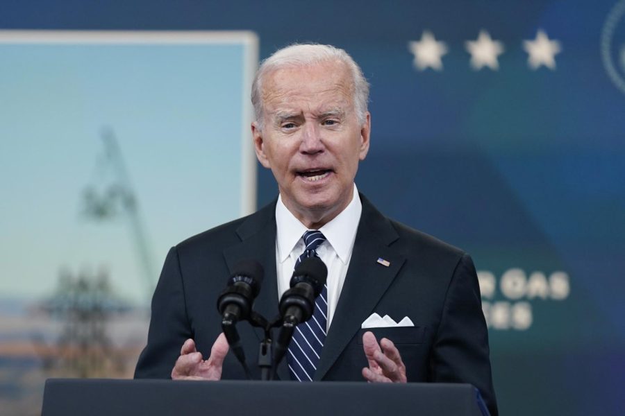 President Joe Biden speaks about gas prices in the South Court Auditorium on the White House campus, Wednesday, June 22, 2022, in Washington.