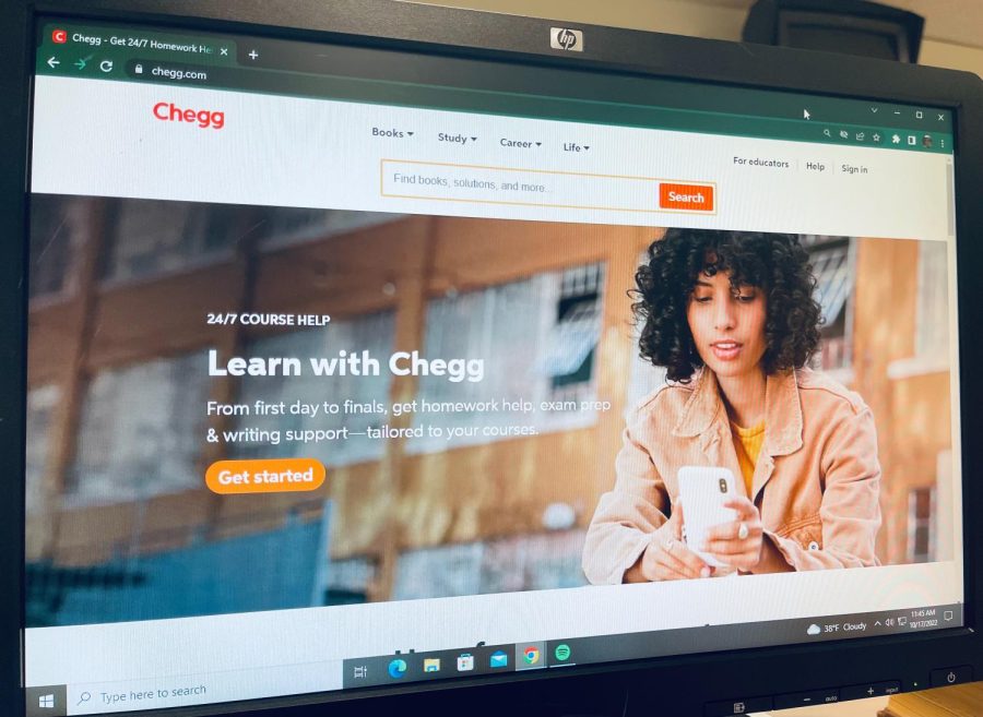 Chegg is a multi-service app that allows students to create flashcards, take practice tests and more for $15.99 a month. (Daija Hammonds | Northern Star)