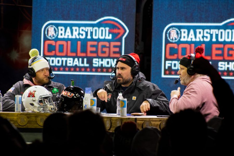 Barstool Sports personality Dan Big Cat Katz makes his betting prediction for the football game between NIU and Miami University scheduled for later that evening. Katz took the over number of 44.5 points, which was covered as NIU and Miami combined for 52 points during Wednesdays game. (Sean Reed | Northern Star)