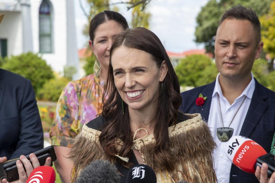 On+Jan.+24%2C+2023%2C+the+Former+New+Zealand+Prime+Minister+Jacinda+Ardern+addresses+the+media+in+Ratana%2C+New+Zealand+where+she+made+her+final+public+appearance.+