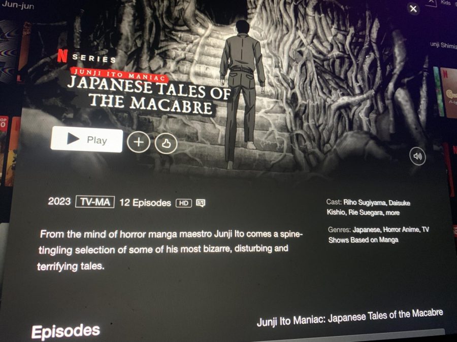 The Netflix pop-up of Junji Ito Maniac: Japanese Tales of the Macabre with a description of the show. 