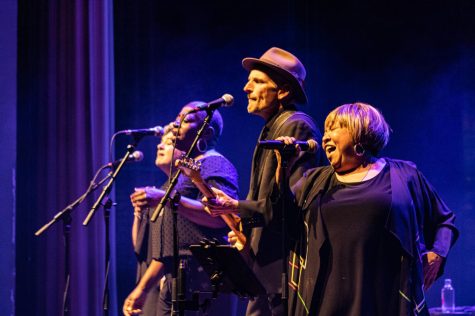 Mavis Staples singing with power during her set on Friday night. (Sean Reed | Northern Star)