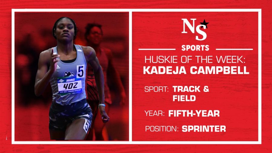 Fifth year Kadeja Campbell secures track and fields second straight Huskie of the Week honor.