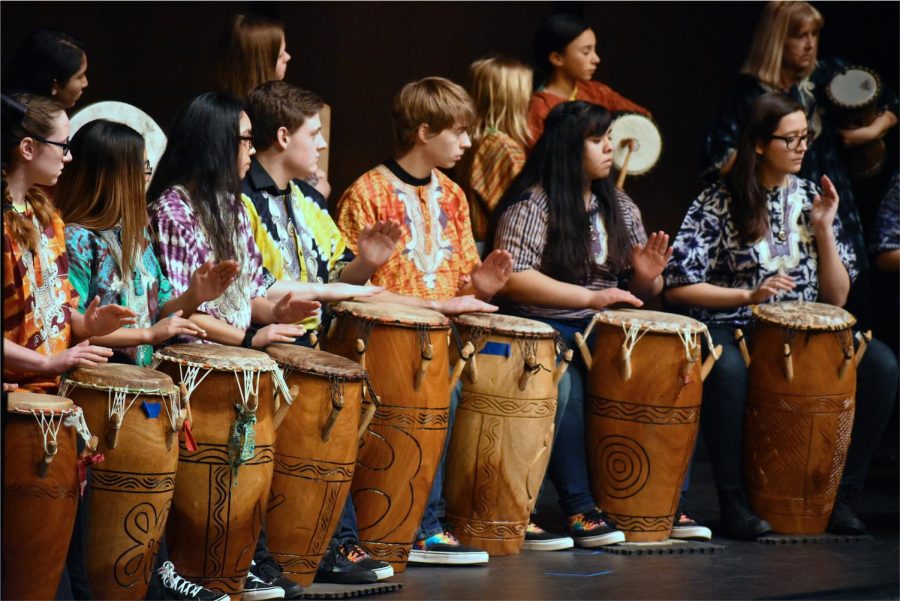 The Harambee Ensemble playing during a percussion concert. The charity concert will benefit the Give DeKalb County bonus pool and will take place at 3 p.m. on Sunday. (Courtesy of Transformation Through Rhythm)