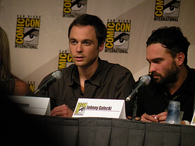Jim Parsons and Johnny Galecki during The Big Bang Theory panel at San Diego Comic-Con. The Big Bang Theory is one of the shows you should watch this weekend. 