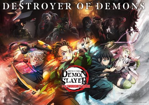 The characters of “Demon Slayer: Kimetsu no Yaiba - To the Swordsmith Village” across an animated background. The film came out March 3 and features little new content