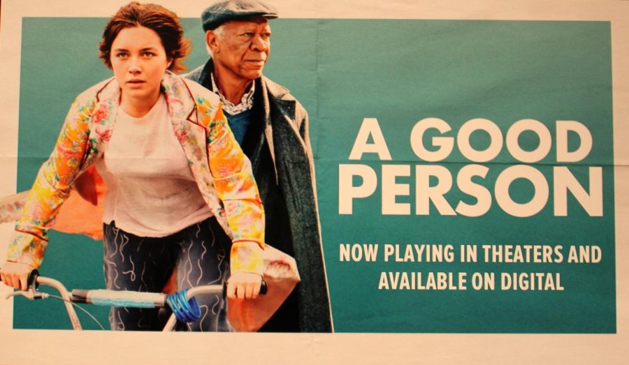 A screenshot of the movie poster for A Good Person. The film is now in theaters and stars Florence Pugh and Morgan Freeman. (Nyla Owens | Northern Star)