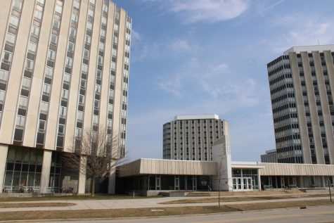 Stevenson towers sit on the west side of campus. Hot water has returned, but may be inconsistent as pipes continue to be repaired. (Nyla Owens | Northern Star)