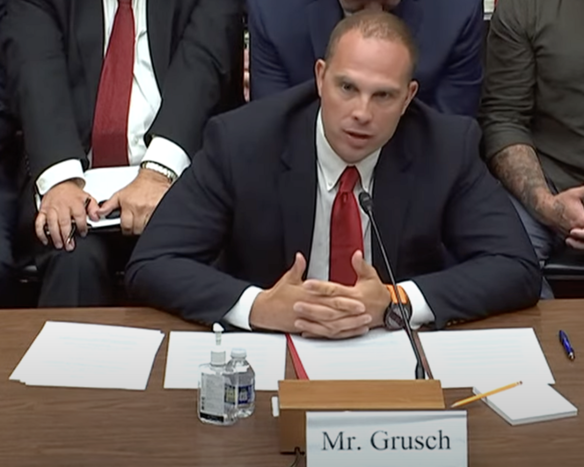 David Grusch testified on July 26 before the U.S. House Subcommittee on National Security, the Border, and Foreign Affairs in the hearing titled Unidentified Anomalous Phenomena: Implications on National Security, Public Safety, and Government Transparency. (Courtesy of Wikimedia)