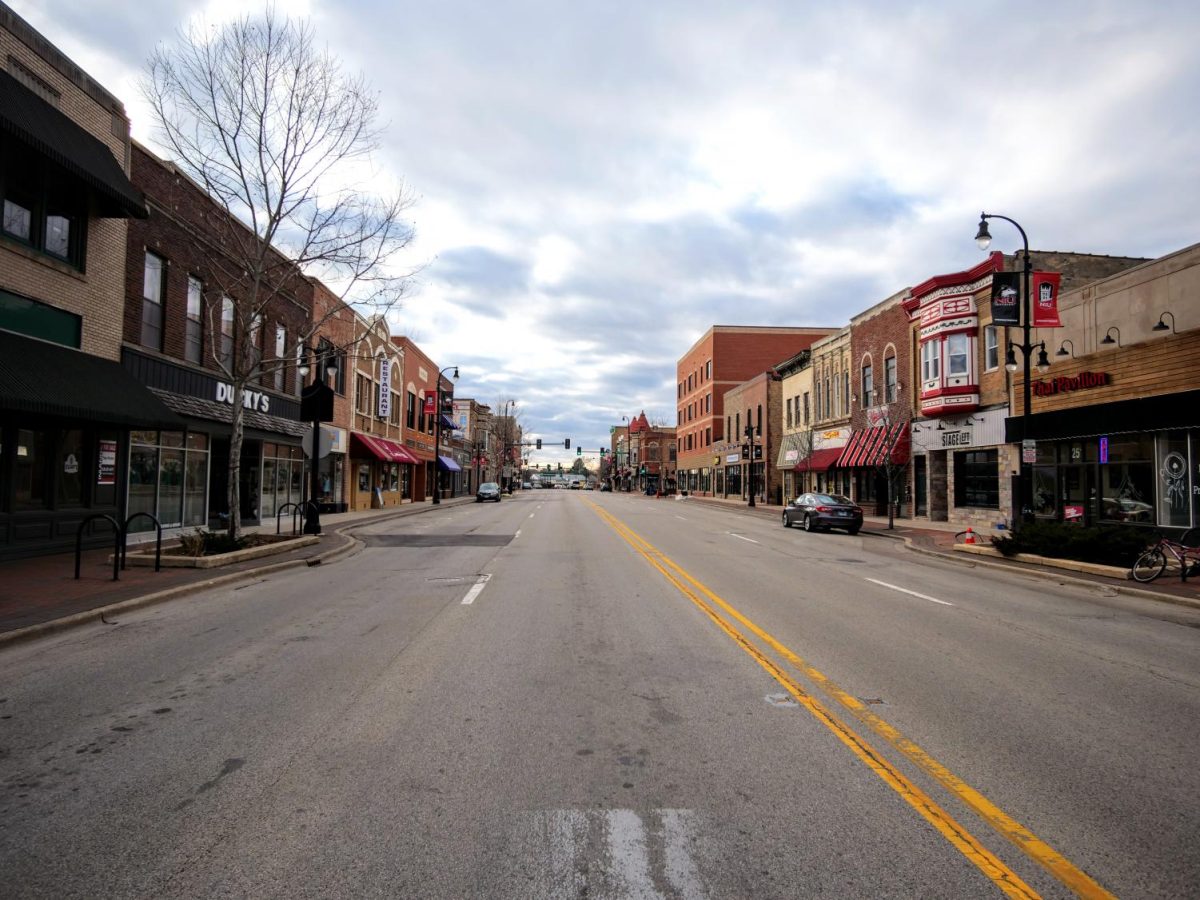 A view of downtown DeKalbs shops and restaurants. DeKalb contains a rich history for students to get involved in. (Northern Star File Photo)