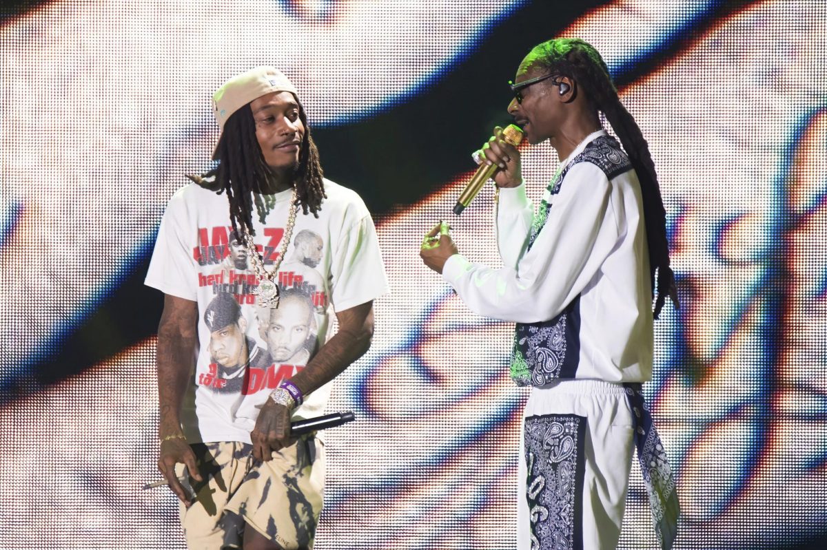 (left) Wiz Khalifa and Snoop Dog perform at Yankee Stadium to celebrate 50 years of hip-hop. The two artists are a part of dozens who have shaped the hip-hop genre into what it is now. (Scott Roth/Invision/AP)