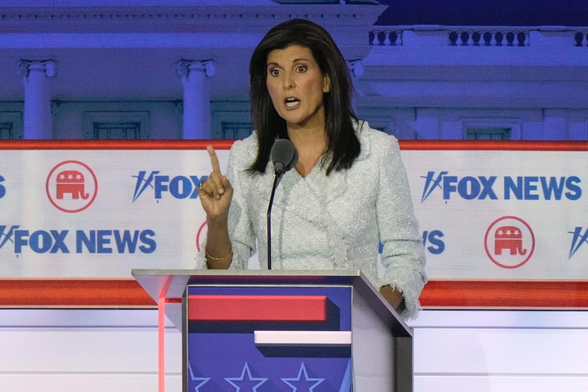 Former+U.N.+Ambassador+Nikki+Haley+speaks+during+a+Republican+presidential+primary+debate+hosted+by+FOX+News+Channel%2C+Aug.+23%2C+in+Milwaukee.+%28AP+Photo%2FMorry+Gash%29
