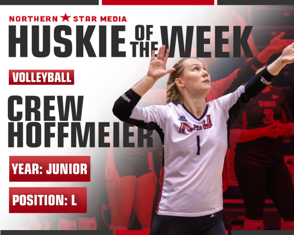 Junior libero Crew Hoffmeiers marvelous start to her NIU volleyball career helped her earn Huskie of the Week honors. (Eddie Miller | Northern Star)