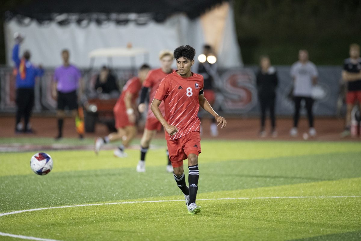Senior midfielder Camilo Estrada receives a pass in mens soccers match against Loyola-Chicago on Sept. 26. The Huskies dropped their match against Western Michigan University by a final score of 3-1. (Scott Walstrom | NIU Athletics)