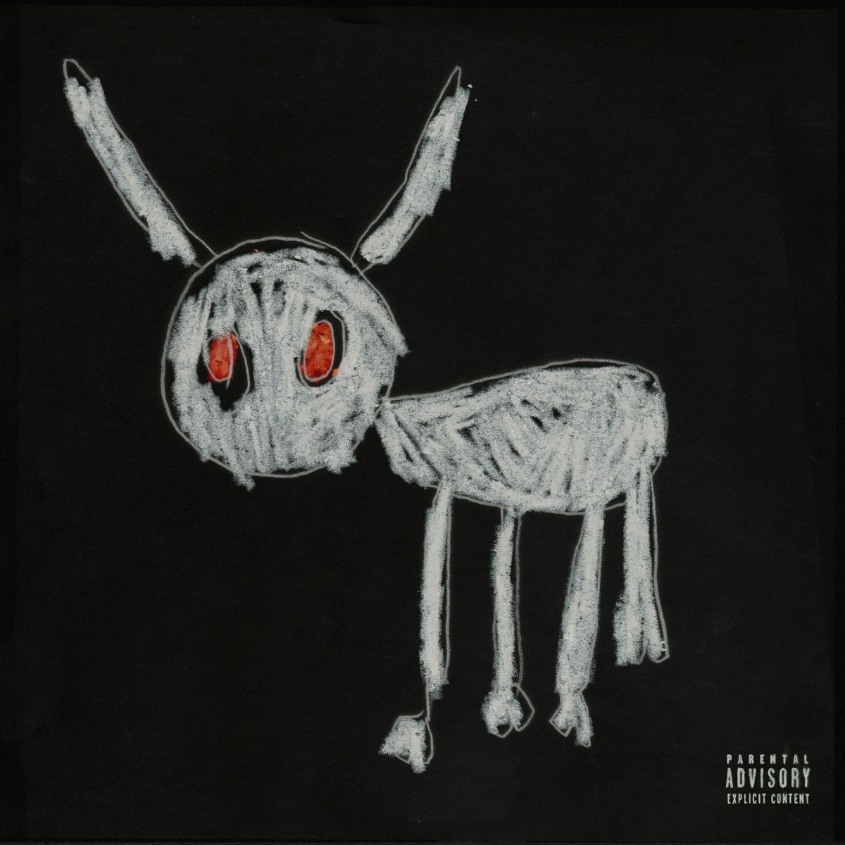 Cover album for Drakes new album For All The Dogs which features a drawing of a dog against a solid black background. This is Drakes eighth album and can either be a hit or a miss for most people. (OVO/Republic via AP)