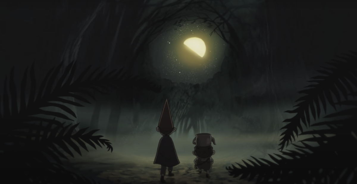 The characters Wirt (left) and Gregory from the series Over the Garden Wall walk through a forest at night. The series is streaming on Hulu and is perfect to watch during the fall season. (Courtesy of YouTube)