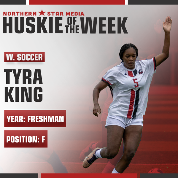 Freshman forward Tyra Kings career day helped her secure her first Huskie of the Week honor. (Ria Pathak | Northern Star)