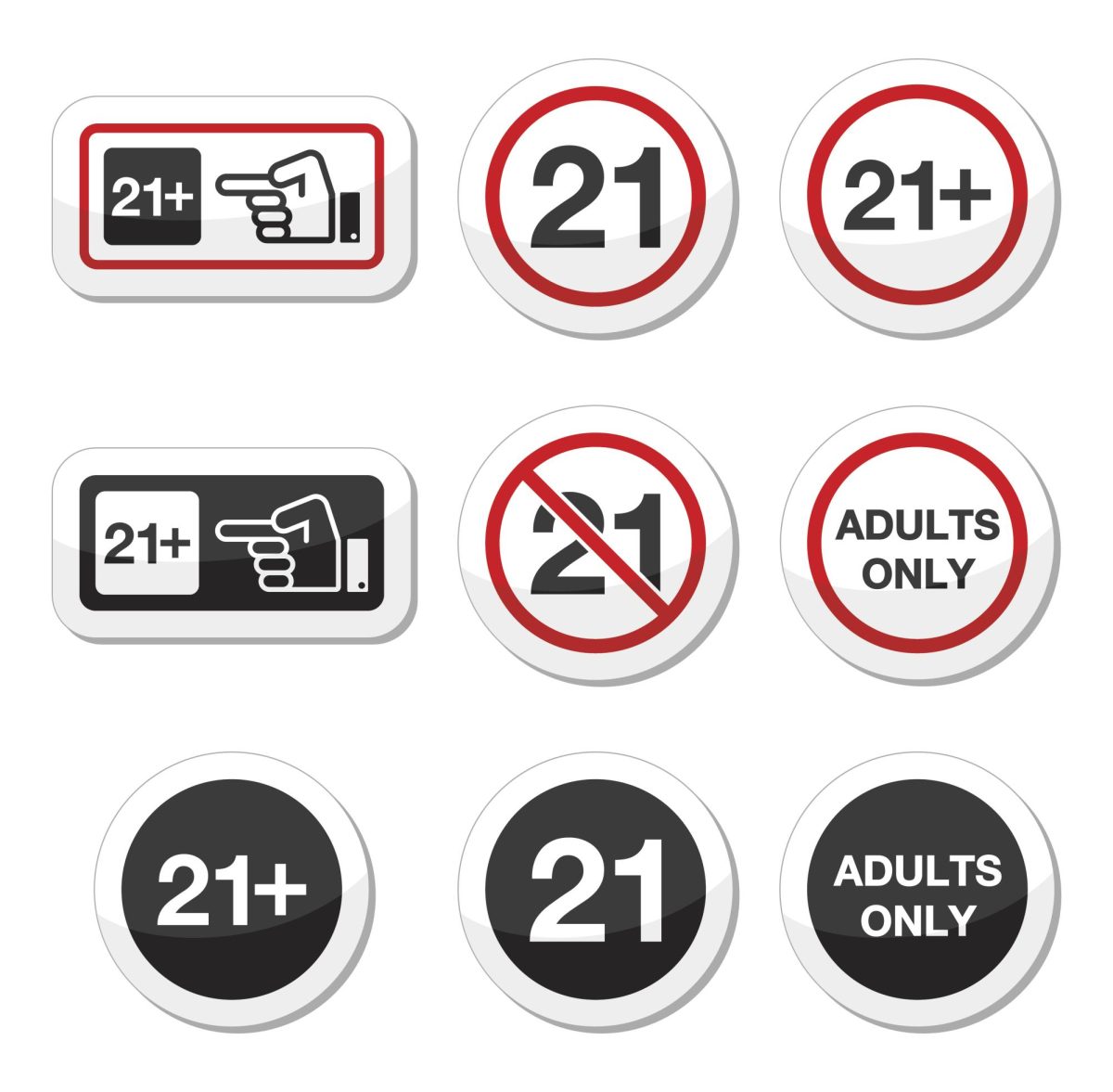 Nine+black+and+red+signs+depict+age+restrictions.+Senior+Opinion+Columnist+Emily+Beebe+believes+adulthood+should+officially+start+at+age+21+instead+of+18.+%28Courtesy+of+Getty+Images%29