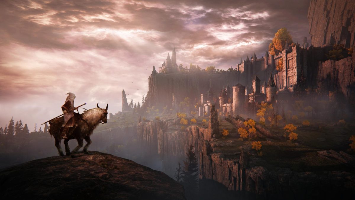 A character from the video game Elden Ring looks out over a chasm. Elden Ring is one of the many games receiving DLC this year. (Business Wire)
