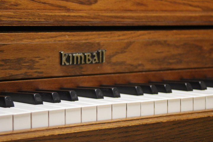The black and white keys of a Kimball acoustic piano wait to be tickled in a practice room in the NIU Music Building. Piano accompaniment included or otherwise, what’s the best genre of music? (Lucy Atkinson | Northern Star)