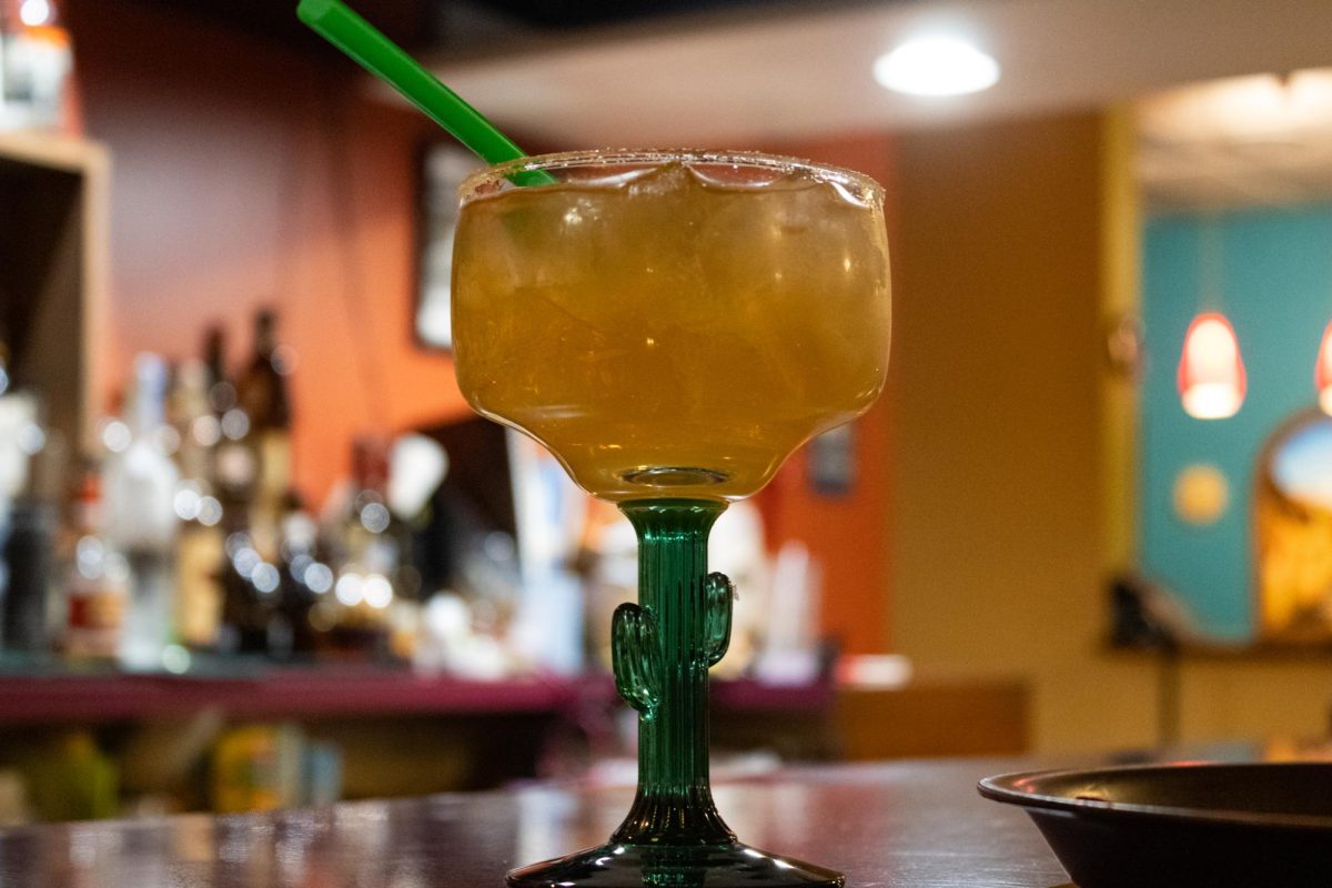 A margarita sits on the counter at Rositas in DeKalb. Rositas, along with the restaurants below, are great places to get a drink in DeKalb. (Gabby Crabtree | Northern Star)