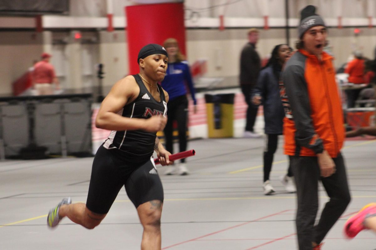 Senior Malia Watkins makes a turn on the track during the Cyclone Open on Jan. 19. Watkins took home a seventh place finish in the 60-meter dash at the Meyo Classic in South Bend, Indiana Saturday. (Courtesy of NIU Athletics)