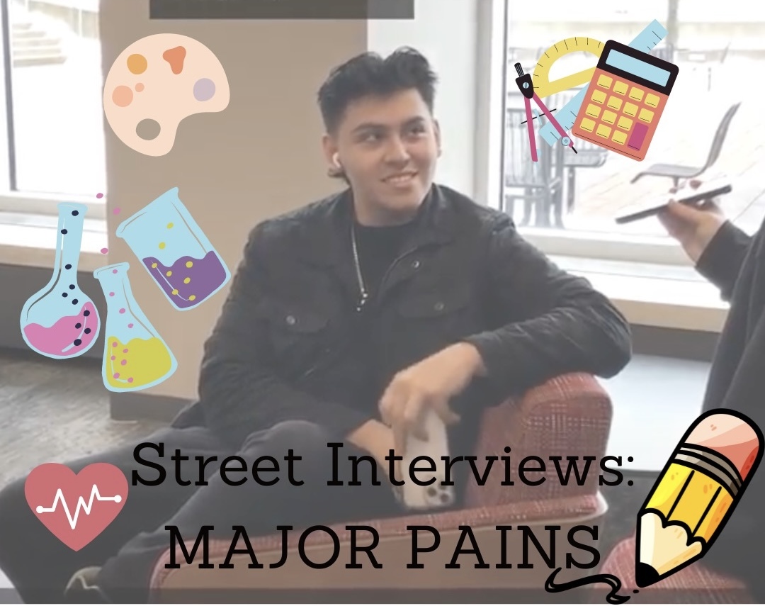  Omar Valdez, a freshman finance major, responds to a street interviews prompt. Which major is the most difficult at NIU? (Northern Star Graphic)