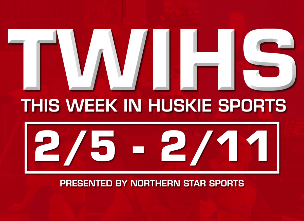 A graphic shows the dates of this week in Huskie sports. NIU softball is set to start its 2024 regular season Friday. (Eddie Miller | Northern Star)