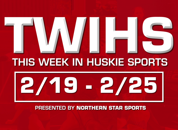 A graphic shows the dates for this week in Huskie sports. NIU baseballs road trip to Baton Rouge, Louisiana highlights this week in Huskie sports. (Eddie Miller | Northern Star)