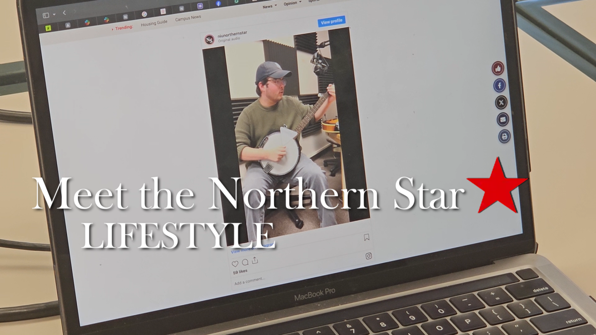 A computer sits propped opened to a video of Lifestyle Editor Nick Glover with the words Meet the Northern Star Lifestyle hanging overhead. Northern Stars lifestyle section covers culture, arts and media. (Joseph Howerton | Northern Star)