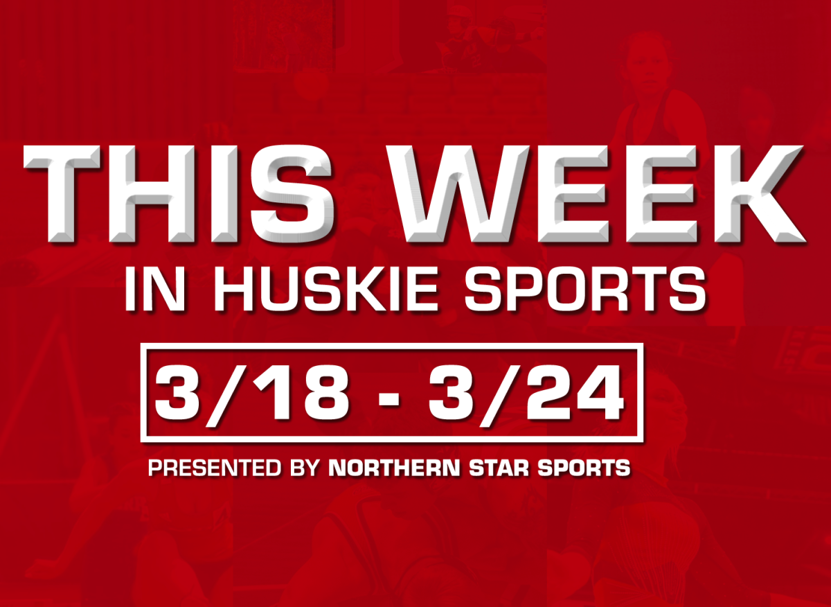 A+graphic+shows+the+dates+of+this+week+in+Huskie+sports.+Redshirt+sophomore+wrestler+Blake+West+heads+to+the+NCAA+Championships+this+week+in+NIU+Athletics.+%28Eddie+Miller+%7C+Northern+Star%29