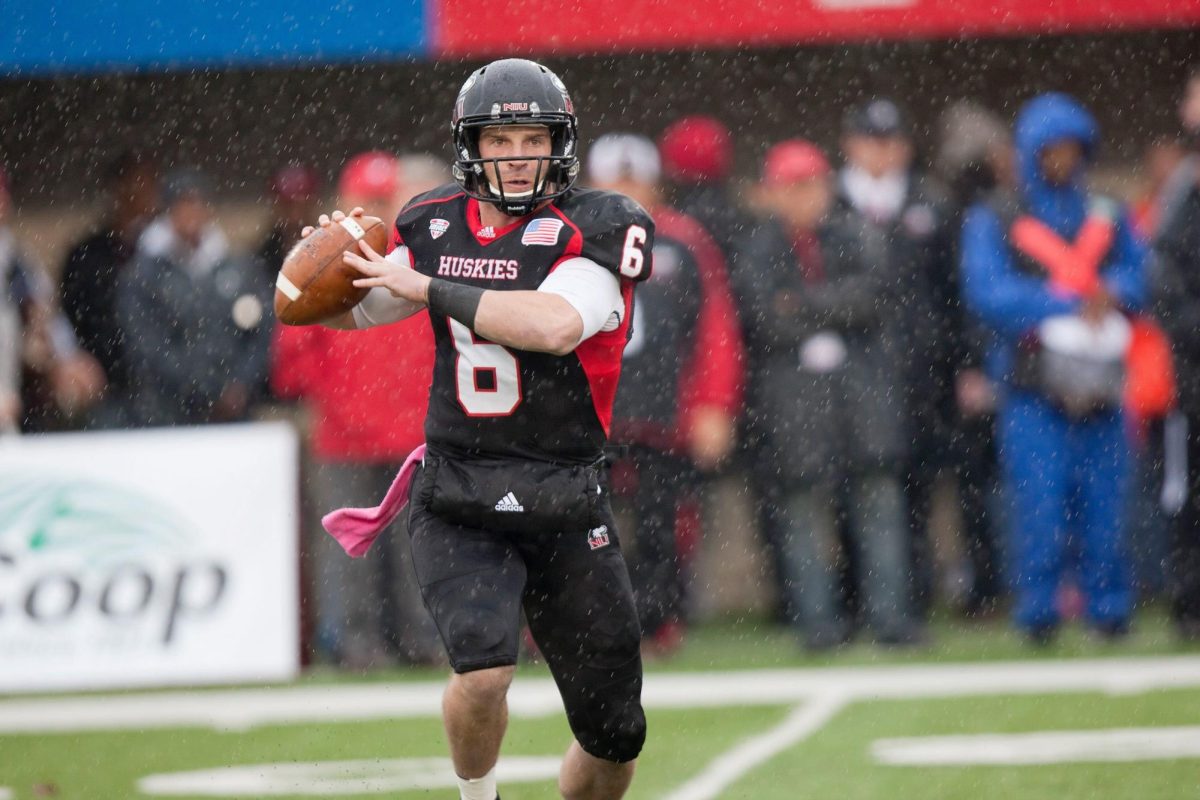 NIU+then-redshirt+junior+quarterback+Jordan+Lynch+prepares+to+throw+a+pass+during+a+game+against+the+University+at+Buffalo+on+Oct.+13%2C+2012%2C+at+Huskie+Stadium+in+DeKalb.+Lynch+was+announced+Friday+as+a+member+of+the+2024+classes+of+the+NIU+Athletics+Hall+of+Fame+and+MAC+Hall+of+Fame.+%28Scott+Walstrom+%7C+NIU+Athletics%29