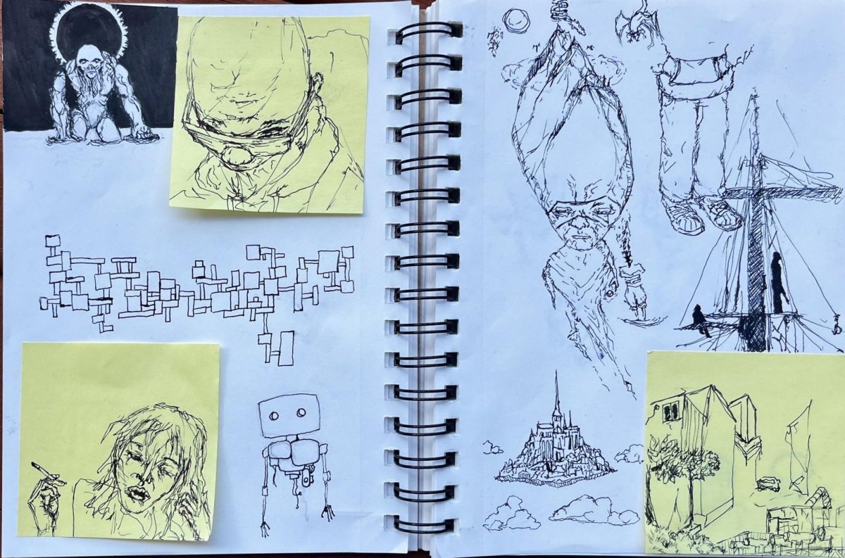 Various+doodles+fill+a+cartoonists+notebook.+Just+messing+and+doodling+around.+Miss+doing+this+all+the+time.+Used+too+be+my+escape%2C+Lebron+James+wrote+in+an+Instagram+story.+%28Gabriel+Fiorini+%7C+Northern+Star%29